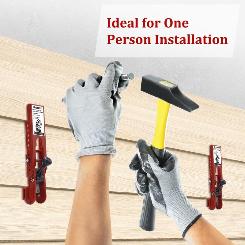 Drusolell Siding Installation Tools, Siding Mounting Kit with Adjustable Reveals, Lap Siding Gauge Made of Polycarbonate Body (Red, 5/16 Inch) - Image 4